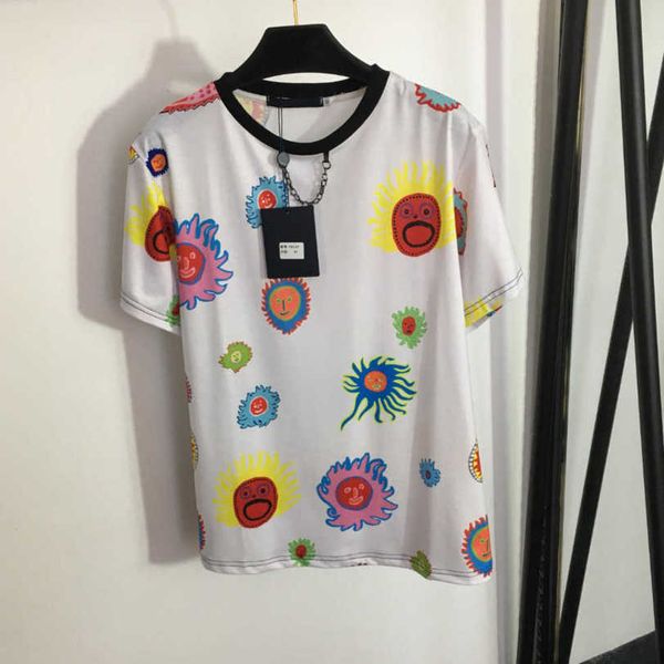 23ss tee womens t-shirt womens designer clothing round neck pure cotton cartoon sun color patchwork printed short sleeve t-shirt women clot, White
23ss tee womens t-shirt womens designer clothing round neck pure cotton cartoon sun color patchwork printed short sleeve t-shirt women clot, White