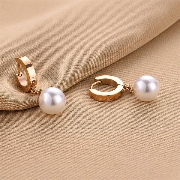 shell pearl earrings women's fashion simple style long pearl earrings personality earring, Golden
shell pearl earrings women's fashion simple style long pearl earrings personality earring, Golden