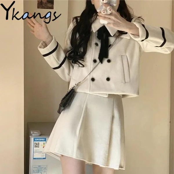 pants solid winter warm woolen elegant skirts suit women college lapel double breasted coat pleated casual aline korean skirts female, White
pants solid winter warm woolen elegant skirts suit women college lapel double breasted coat pleated casual aline korean skirts female, White