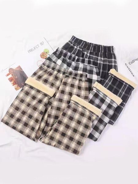 capris zoki fashion warm plush pants thick plaid women casual loose wide leg trousers korean streetwear straight student pants new 2022, Black;white
capris zoki fashion warm plush pants thick plaid women casual loose wide leg trousers korean streetwear straight student pants new 2022, Black;white
