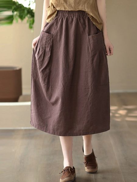skirt casual s arrival 2023 summer vintage style solid color loose female high waist aline long b2529 230426, Black
skirt casual s arrival 2023 summer vintage style solid color loose female high waist aline long b2529 230426, Black