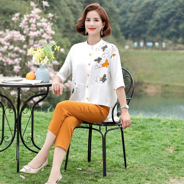 dress female office suit set asymmetrical print shirt + irregular long pants suits women's summer casual 2 piece sets, White
dress female office suit set asymmetrical print shirt + irregular long pants suits women's summer casual 2 piece sets, White