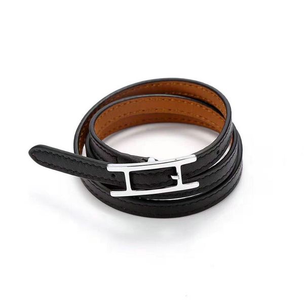 r leather bracelets for men and women classic design multi-layer bracelet high-end cowhide making fashion jewelry, Black
r leather bracelets for men and women classic design multi-layer bracelet high-end cowhide making fashion jewelry, Black
