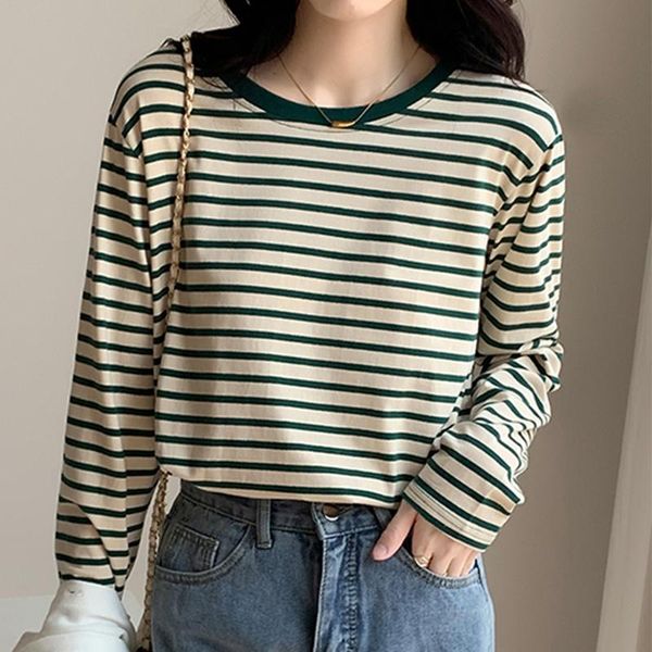 t-shirt cotton striped long sleeve women t shirt o neck loose female allmatch basic tee spring autumn korean fashion tshirt mujer, White
t-shirt cotton striped long sleeve women t shirt o neck loose female allmatch basic tee spring autumn korean fashion tshirt mujer, White