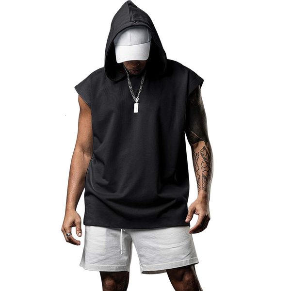 men' tank fitness pullover sports casual sleeveless hooded vest loose 230426, White;black
men' tank fitness pullover sports casual sleeveless hooded vest loose 230426, White;black