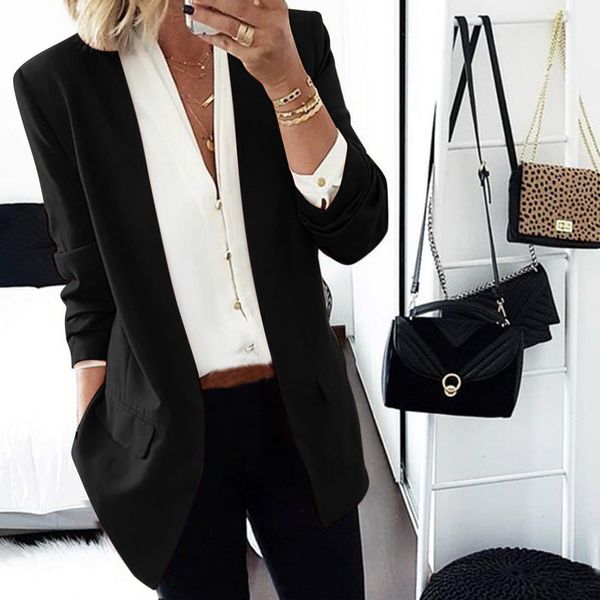 pants blazer women's suit slim cardigan ladies autumn clothing solid color casual long sleeve casual open front ol lapel coat, White
pants blazer women's suit slim cardigan ladies autumn clothing solid color casual long sleeve casual open front ol lapel coat, White