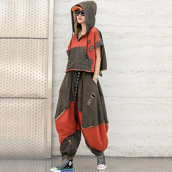 dress women's set fashion contrasting color stitching hooded suit 2022 summer new oversized loose personality wideleg pants two sets, White
dress women's set fashion contrasting color stitching hooded suit 2022 summer new oversized loose personality wideleg pants two sets, White