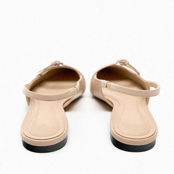new sandals pointed flat leather slingbacks for women summer black ballet s female casual s elegant party 230406
new sandals pointed flat leather slingbacks for women summer black ballet s female casual s elegant party 230406