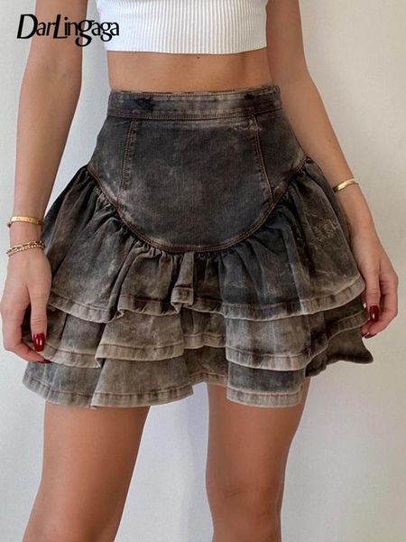 dresses darlingaga vintage fashion brown tie dye denim skirt mini streetwear y2k 90s aesthetic pleated skirts women summer double layer, White;black
dresses darlingaga vintage fashion brown tie dye denim skirt mini streetwear y2k 90s aesthetic pleated skirts women summer double layer, White;black