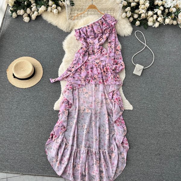 spring and summer new design sense dress one shoulder fragmented flower dress irregular ruffle edge hollow tea break long dress, Black;gray
spring and summer new design sense dress one shoulder fragmented flower dress irregular ruffle edge hollow tea break long dress, Black;gray