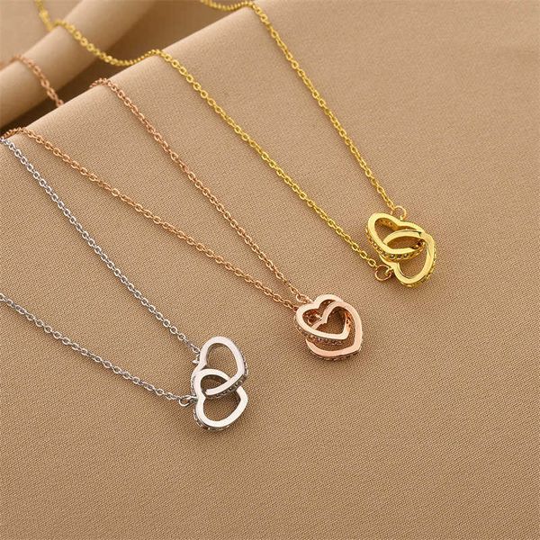 eart to heart titanium steel necklace simple necklace pendant versatile love valentine's day jewelry, Black
eart to heart titanium steel necklace simple necklace pendant versatile love valentine's day jewelry, Black