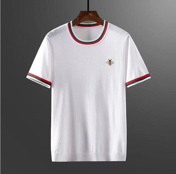 mens designer t shirt knitted short sleeve tees polos bee cotton casual t-shirt fashion top, White;black
mens designer t shirt knitted short sleeve tees polos bee cotton casual t-shirt fashion top, White;black