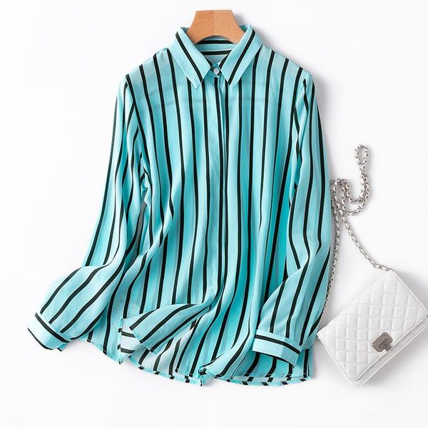 shirts women's 100% mulberry silk 16 momme crepe silk blue stripes buttons down long sleeve shirt blouse office work mm163, White
shirts women's 100% mulberry silk 16 momme crepe silk blue stripes buttons down long sleeve shirt blouse office work mm163, White
