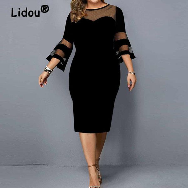 dresses plus size women clothing slit mesh patchwork elegant evening party ladies dresses autumn fashion solid midi dress vestidos, Black;gray
dresses plus size women clothing slit mesh patchwork elegant evening party ladies dresses autumn fashion solid midi dress vestidos, Black;gray