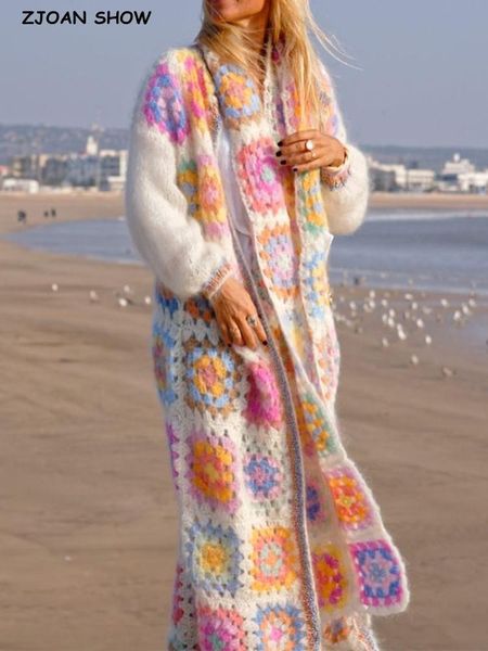 sweaters 2022 boho colored plaid flower hand crochet cardigan vintage woman o neck open stitching long sweater knitwear jumper, White;black
sweaters 2022 boho colored plaid flower hand crochet cardigan vintage woman o neck open stitching long sweater knitwear jumper, White;black