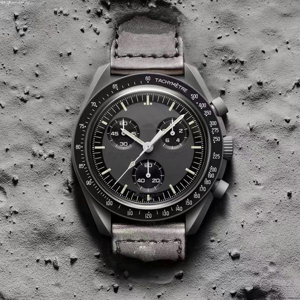 bioceramic planet moon mens watches full function chronograph watch mission to mercury 42mm nylon designer watches quartz, Slivery;brown
bioceramic planet moon mens watches full function chronograph watch mission to mercury 42mm nylon designer watches quartz, Slivery;brown
