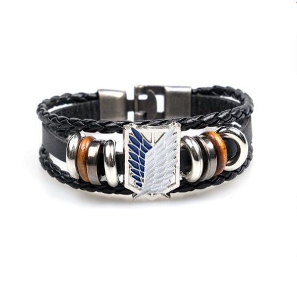 newly classic japan anime attack on titan bracelet wooden beads multilayer leather bracelet punk black wrap wristband accessorie gc2083, Golden;silver
newly classic japan anime attack on titan bracelet wooden beads multilayer leather bracelet punk black wrap wristband accessorie gc2083, Golden;silver