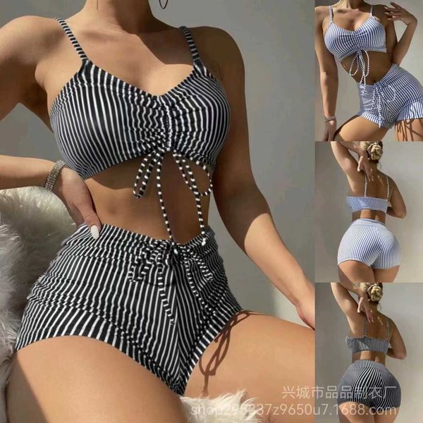 split 2023 new swimsuit women's stripe strap drawstring lace up high waist flat corner pants conservative swimsuit
split 2023 new swimsuit women's stripe strap drawstring lace up high waist flat corner pants conservative swimsuit
