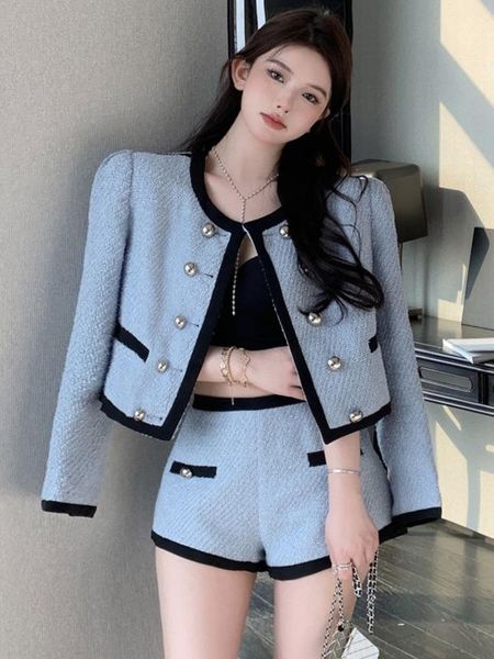 dress small fragrance tweed 2 piece set women jacket coat + shorts sets fashion high street slim two piece pants suits, White
dress small fragrance tweed 2 piece set women jacket coat + shorts sets fashion high street slim two piece pants suits, White