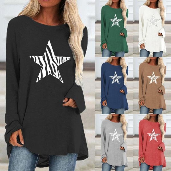 t-shirt women fashion aline long sleeve casual shirts spring autumn ladies loose star print loose tshirt, White
t-shirt women fashion aline long sleeve casual shirts spring autumn ladies loose star print loose tshirt, White