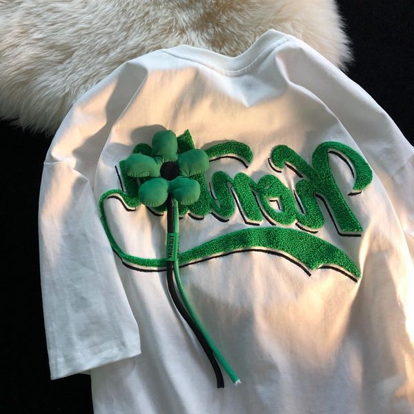 t-shirt letter towel embroidered american retro flower flocking tshirts shortsleeved tshirt women's fashion oversized t shirt, White
t-shirt letter towel embroidered american retro flower flocking tshirts shortsleeved tshirt women's fashion oversized t shirt, White