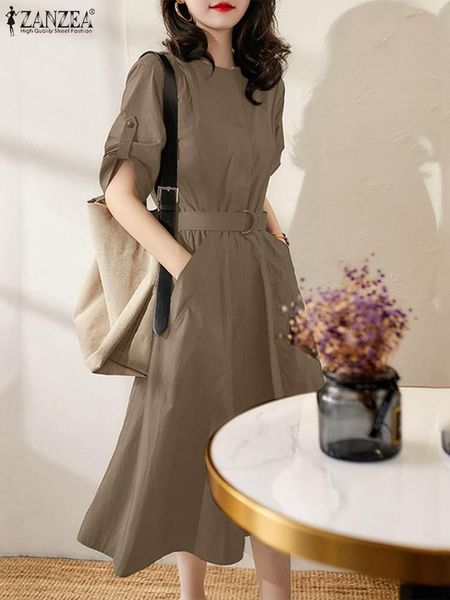 dresses summer dresses for women zanzea 2022 korean style half sleeve dress ladies office vacation sundress solid color belt vestidos, Black;gray
dresses summer dresses for women zanzea 2022 korean style half sleeve dress ladies office vacation sundress solid color belt vestidos, Black;gray
