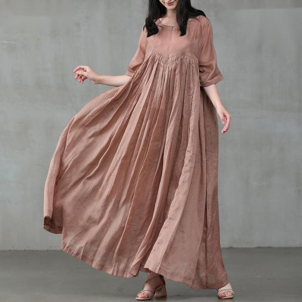 dresses vintage solid folds aline party dress women summer casual o neck half sleeve cotton linen maxi dresses elegant ladies vestios, Black;gray
dresses vintage solid folds aline party dress women summer casual o neck half sleeve cotton linen maxi dresses elegant ladies vestios, Black;gray