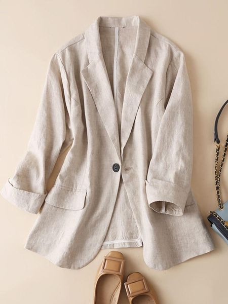 pants suit blazer women thin cotton and linen 2022 spring summer new korean fashion retro simple loose casual small suit large size, White
pants suit blazer women thin cotton and linen 2022 spring summer new korean fashion retro simple loose casual small suit large size, White