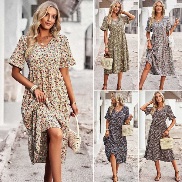 r d design american casual dresses station v neck elegant dress summer short, Black;gray
r d design american casual dresses station v neck elegant dress summer short, Black;gray