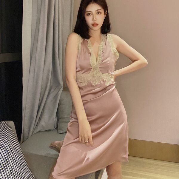 pyjamas court style nightwear home dress rayon bathrobe v-neck sleeveless backless nightgown sleepwear french female nightdress 230427, Black;white
pyjamas court style nightwear home dress rayon bathrobe v-neck sleeveless backless nightgown sleepwear french female nightdress 230427, Black;white