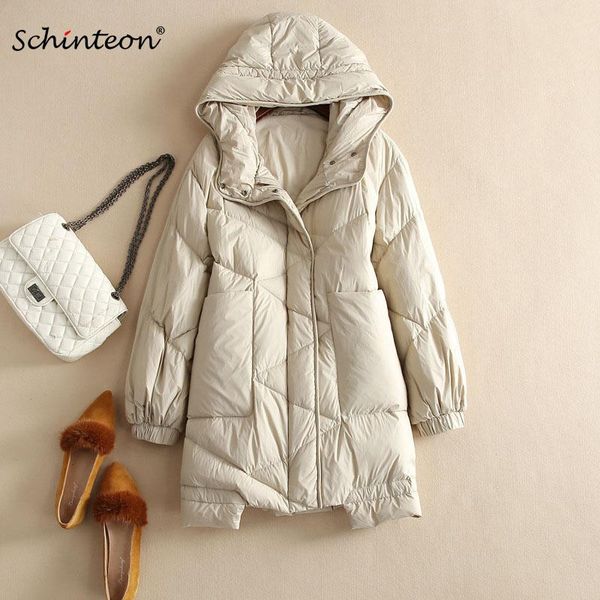 parkas schinteon women white duck down jacket with hood 2022 new autumn winter warm long outwear loose over size coat windbreaker, Black
parkas schinteon women white duck down jacket with hood 2022 new autumn winter warm long outwear loose over size coat windbreaker, Black
