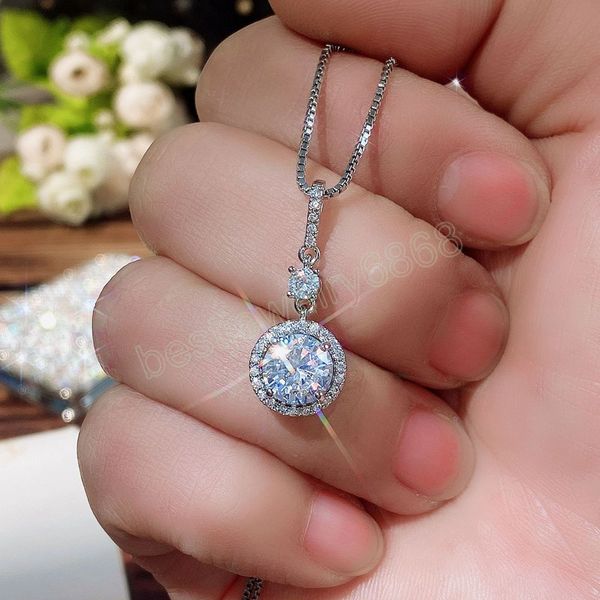 elegant fashion round cut white cubic zirconia stone pendant necklace exquisite necklace for women anniversary gift jewelry, Silver
elegant fashion round cut white cubic zirconia stone pendant necklace exquisite necklace for women anniversary gift jewelry, Silver