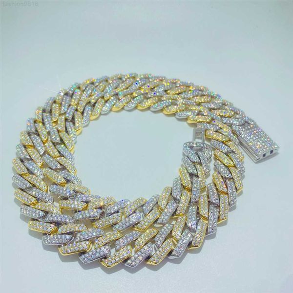 hip hop men jewelry buss down s925 vvs moissanite diamond two tone cuban link chain customized iced out miami cuban necklaces, Silver
hip hop men jewelry buss down s925 vvs moissanite diamond two tone cuban link chain customized iced out miami cuban necklaces, Silver
