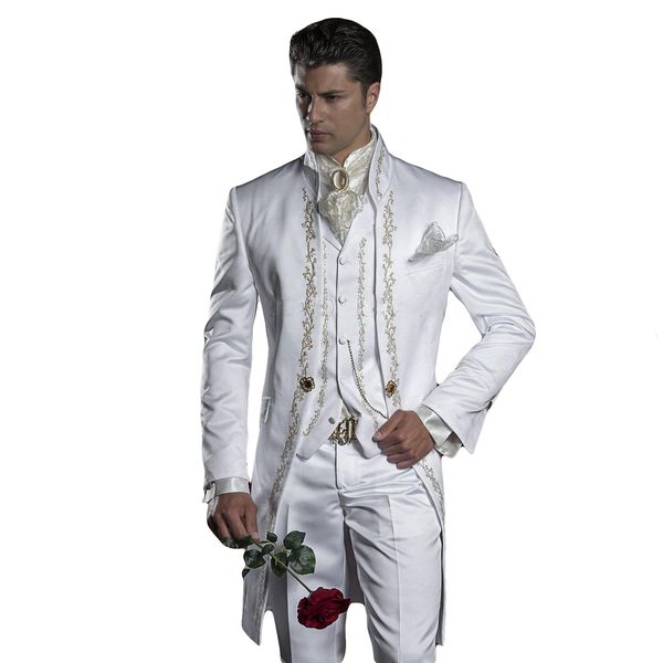 men's suits blazers bordir pengantin pria tuksedo jas putih pengiring satu tombol formal pernikahan suit jaket celana rompi tiga potong, White;black
men's suits blazers bordir pengantin pria tuksedo jas putih pengiring satu tombol formal pernikahan suit jaket celana rompi tiga potong, White;black
