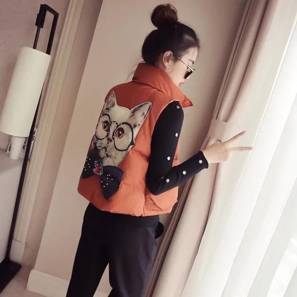 vests vest jackets for women 2022 korean beading short student waistcoat autumn winter parkas chalecos para mujer warm gilet coat j032, Black;white
vests vest jackets for women 2022 korean beading short student waistcoat autumn winter parkas chalecos para mujer warm gilet coat j032, Black;white