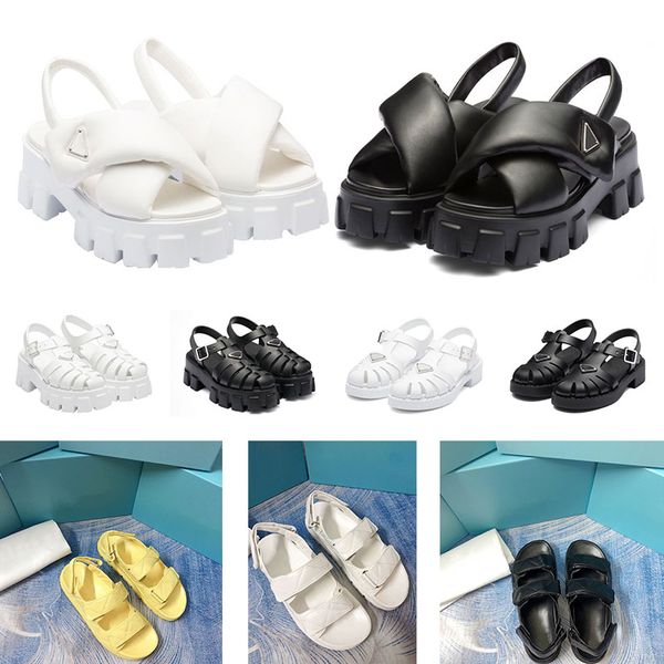 size 35-40 women foam rubber sandals prad monolith platform sandal soft lining leather concave convex sole triangle womens vintage beach sho, Black
size 35-40 women foam rubber sandals prad monolith platform sandal soft lining leather concave convex sole triangle womens vintage beach sho, Black