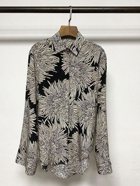 shirts 2022 spring and summer gold chrysanthemum printed silk shirt nordic style simple, White
shirts 2022 spring and summer gold chrysanthemum printed silk shirt nordic style simple, White