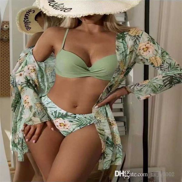 designer clothing women swimwear suits 3 piece beach outfits floral printed swimsuit long sleeves cover up with bikini outfits, White;black
designer clothing women swimwear suits 3 piece beach outfits floral printed swimsuit long sleeves cover up with bikini outfits, White;black