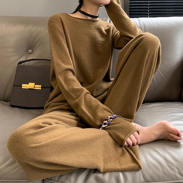 pants chic cashmere sweater + wide leg pants women elegant winter fall business pants sets ladies streetwear luxury knit 2 piece sets, White
pants chic cashmere sweater + wide leg pants women elegant winter fall business pants sets ladies streetwear luxury knit 2 piece sets, White
