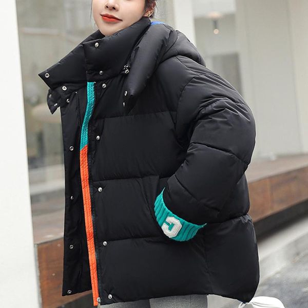 leather new 2022 women short jacket winter thick hooded cotton padded coats female korean loose parkas ladies oversize outwear, Black
leather new 2022 women short jacket winter thick hooded cotton padded coats female korean loose parkas ladies oversize outwear, Black