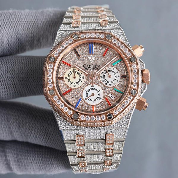 sf sf26333 japan miyota quartz chronograph movement mens watch rose gold bezel iced out paved diamond dial stick markers two tone diamonds b, Slivery;brown
sf sf26333 japan miyota quartz chronograph movement mens watch rose gold bezel iced out paved diamond dial stick markers two tone diamonds b, Slivery;brown