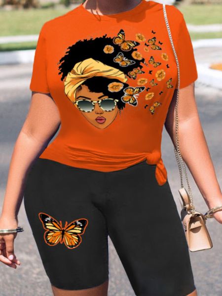 women's plus size tracksuits lw two pieces butterfly figure print shorts set polyester casual regular sleeve solid skinny oneck macthin, Black
women's plus size tracksuits lw two pieces butterfly figure print shorts set polyester casual regular sleeve solid skinny oneck macthin, Black