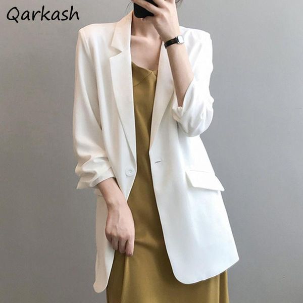 pants blazers women nine quarter sleeve elegant cool long loose solid color thin chiffon allmatch retro chic comfortable daily street, White
pants blazers women nine quarter sleeve elegant cool long loose solid color thin chiffon allmatch retro chic comfortable daily street, White