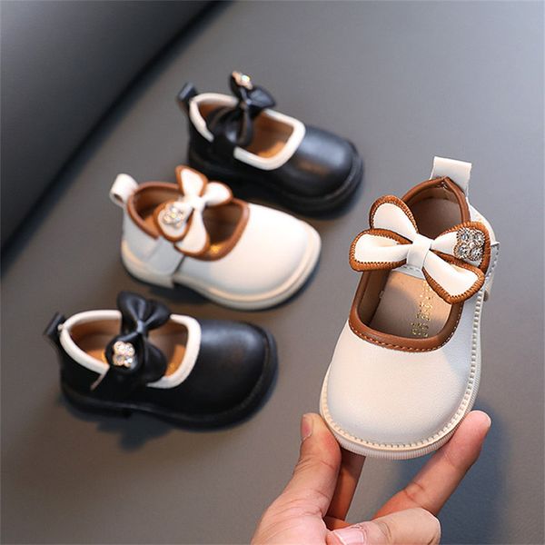 first walkers girls soft leather shoes basic mary janes white black kids shoes for 1-2 years flats toddlers anti-slippery casual shoes 23042