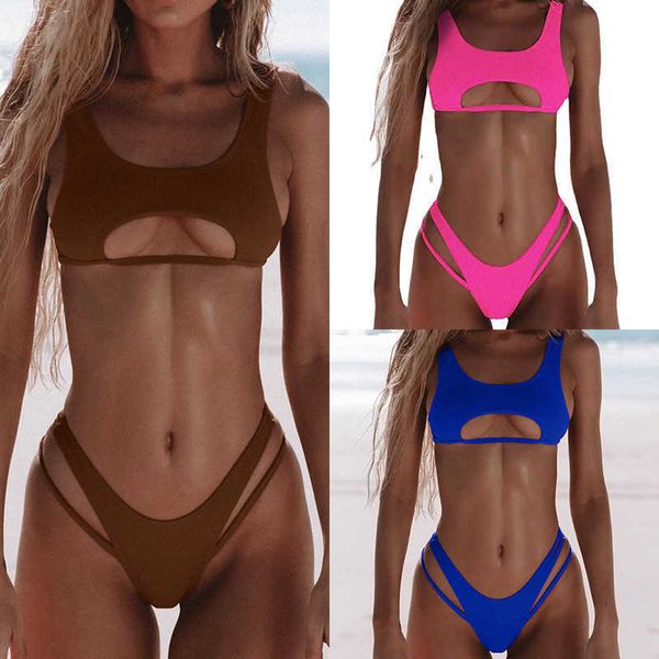 women's new bikini solid chest cushion gathered split swimwear with hollow back swimwear
women's new bikini solid chest cushion gathered split swimwear with hollow back swimwear