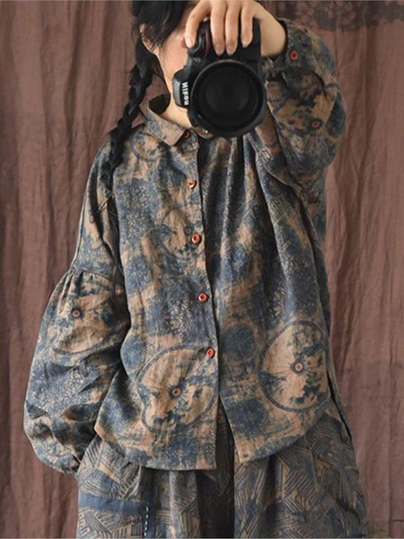 shirts johnature women vintage linen shirts and print floral blouses turndown collar 2022 autumn new loose button quality shirts, White
shirts johnature women vintage linen shirts and print floral blouses turndown collar 2022 autumn new loose button quality shirts, White