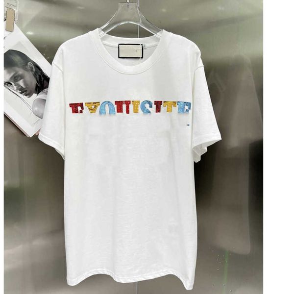 23ss womens t-shirt womens designer clothing tee round neck pure cotton colorful sequin logo embroidery t-shirt women clothes a1, White
23ss womens t-shirt womens designer clothing tee round neck pure cotton colorful sequin logo embroidery t-shirt women clothes a1, White