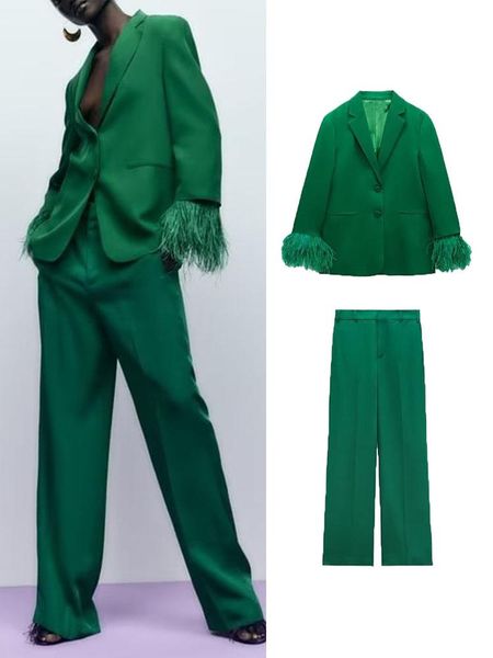 pants traf 2pcs spring autumn women solid blazer suit 2022 feather office outfits elegant jackets coats long trousers basic outwear, White
pants traf 2pcs spring autumn women solid blazer suit 2022 feather office outfits elegant jackets coats long trousers basic outwear, White