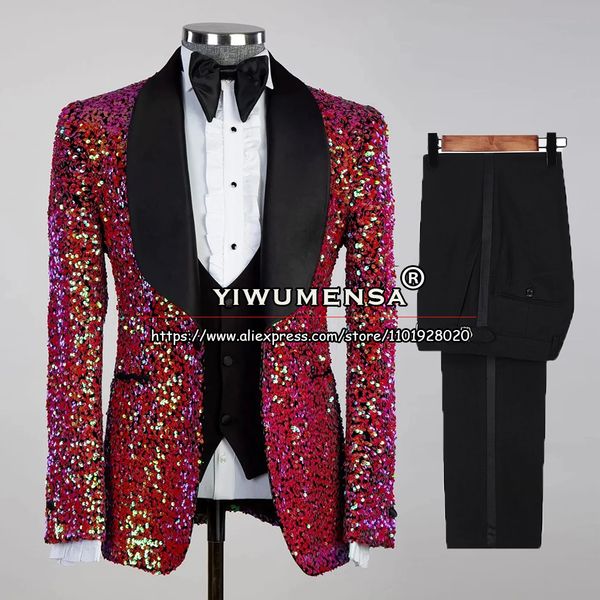 men's suits blazers jas mewah tuksedo pernikahan pengantin pria berpayet berkilau hitam set blazer kerah berlekuk 3 buah gaun pesta mak, White;black
men's suits blazers jas mewah tuksedo pernikahan pengantin pria berpayet berkilau hitam set blazer kerah berlekuk 3 buah gaun pesta mak, White;black