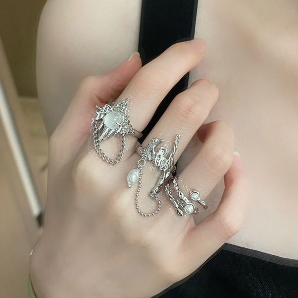 unique engagement rings rings for women couple rings moonstone opening niche design irregular ruffled senior sense pearl chain ins promise r, Silver
unique engagement rings rings for women couple rings moonstone opening niche design irregular ruffled senior sense pearl chain ins promise r, Silver